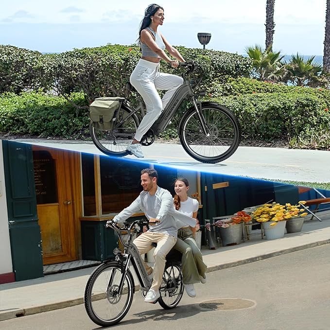 1000 Peak Electric Bike for Adults,up 80 Miles 25AH Removable Battery Ebike, 26" Electric E Bike with 7-Speed,Adult Electric Bicycles for Commute Beach Snow Man Womens All Terrain