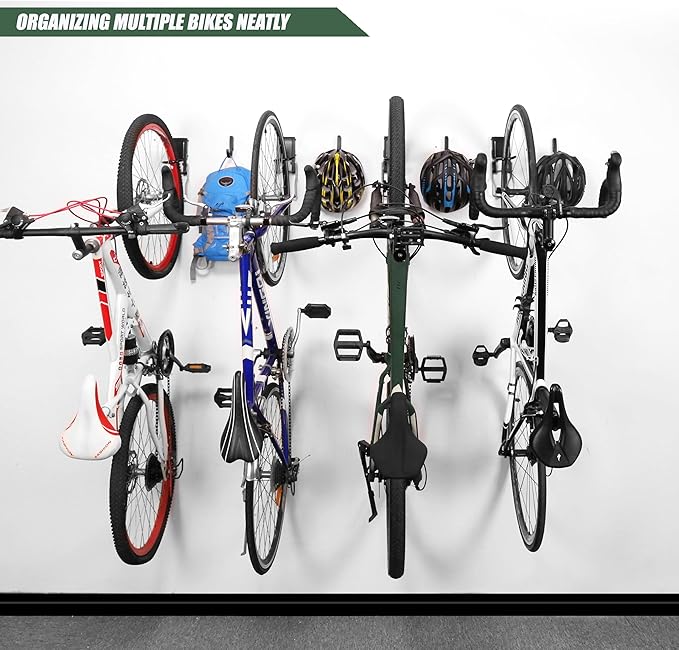 Heavy Duty Wall Mount Bicycle Holder/Hanger/Hook Bicycle Storage for Garage/House, Bike Accessories, Holds up to 110 lbs, 4 Pack