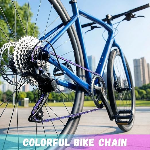 Rainbow 10 Speed Bike Chain, 1/2" x 11/128" 116 Links for Road Bike Mountain Bike (10 Speed Chain)