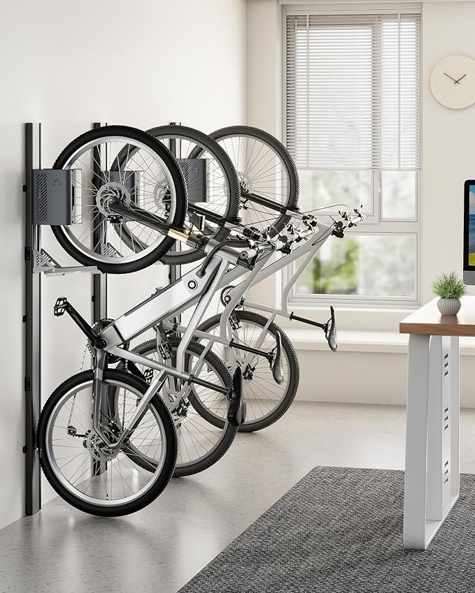 monTEK Automatic Lift Bike Rack – Fits 24-29" Tires, Heavy-Duty Vertical Wall Rack for Bicycles (Up to 71 lbs) - Effortless Lifting, Easy Install - Space-Saving Storage for Garage, Shed, BG