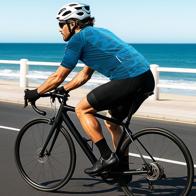 sponeed Men's Cycling Jerseys Tops Biking Shirts Short Sleeve Bike Clothing Full Zipper Bicycle Jacket with Pockets