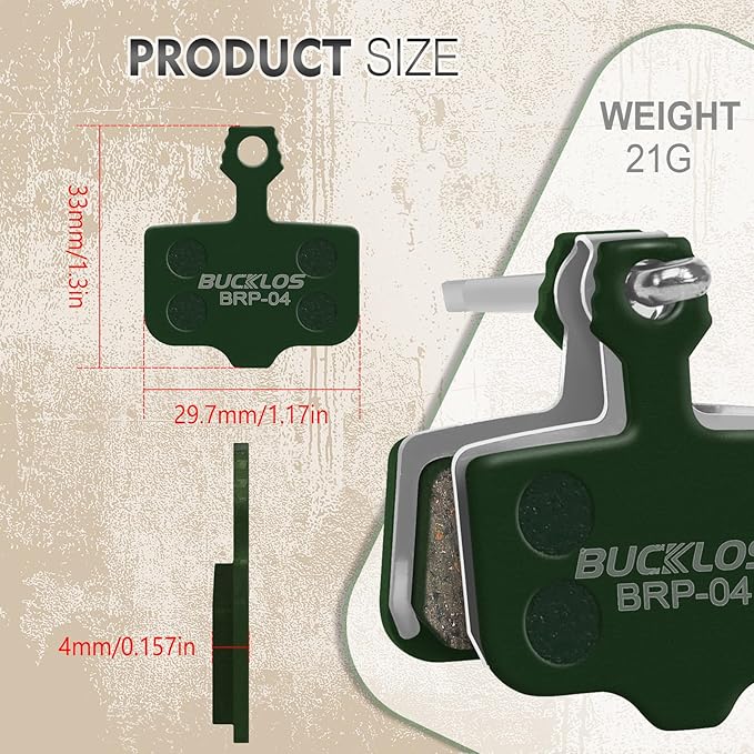 BUCKLOS Bike Disc Brake Pads-Bicycle Disk Brake Pads for Sram Avid Elixir E1 E3 E5 E7 E9 ER ER CR Mag Level TL T Sram XX X0 X7 X9 XXWC DB1 DB3 DB5 for Mountain Bike/Ebike/Road Bike/Scooter