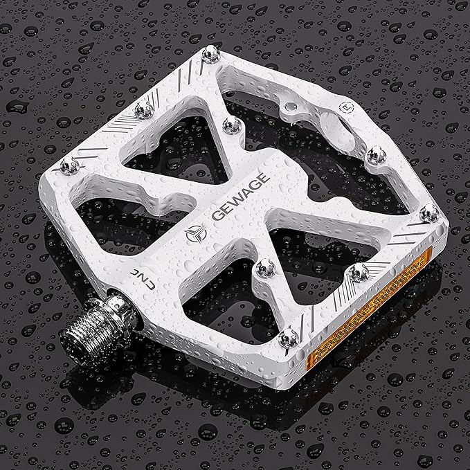 Bike Pedals 9/16 Inch - Bicycle Pedals with Reflectors - 3 Sealed Bearings MTB Pedals Wide Platform Pedals for Mountain Bike, BMX, Road Bike Pedals
