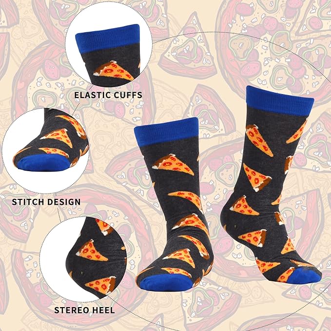 WeciBor Men's Dress Funny Crazy Colorful Novelty Combed Cotton Crew Socks 12 Pack - Size 7-10/10-13/13-15