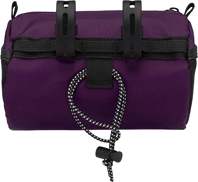 Handlebar Bike Bag – Water-Resistant Hard Shell with Quick-Access Zipper, Side Mesh Pockets, and Spacious Storage – Ideal for Cycling, Commuting, and Adventure Rides (Purple)