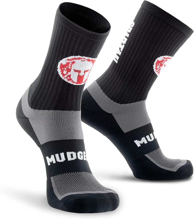 Crew Length Trail Running Socks, Quick-Drying Mid-Calf Socks with Arch Support, Sweat-Resistant, Breathable Athletic Socks