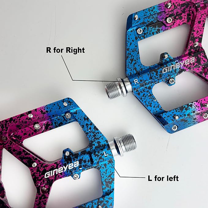 Mountain Bike Pedals, Aluminum Alloy Flat Platform, 9/16" Sealed Bearing, Lightweight Bike Pedals for MTB BMX Road Bicycle