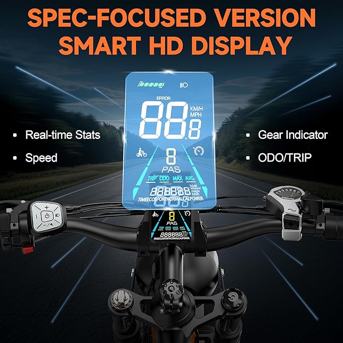 Electric Bike for Adults,5000W/3000W Peak Dual Motor ebike 35MPH E Bikes for Men Women,52V 32/23AH Battery, 80/100 Miles Range Ebike,26”Fat Tire Full Suspension E-Bike