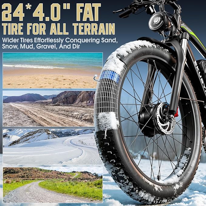 6000W Dual Motor Electric Bike for Adults, 48MPH Fast Ebike with 52V 36Ah Removable Battery, Up to 100 Miles Long Range, 24/26 Inch Fat Tire, Shimano 7-Speed, Shock Absorber Commuter E-Bike