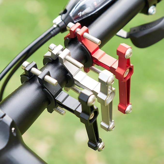 Adjustable Bike Water Bottle Cage Adapter,Anodized Aluminum Alloy Mount for Handlebars Seatposts,Universal Adapter for MTB/Road/E-Bike/Kids Bike, Includes Hex Wrench Anti-Slip Spacers (2, Silver)