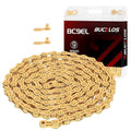 BUCKLOS 6/7/8/9/10/11/12 Speed Bike Chain, High Performance Lightweight Bicycle Chains for Road Bike/Mountain Bike/Ebike,Compatible with Shimano, SRAM, Campagnolo Silver/Gold