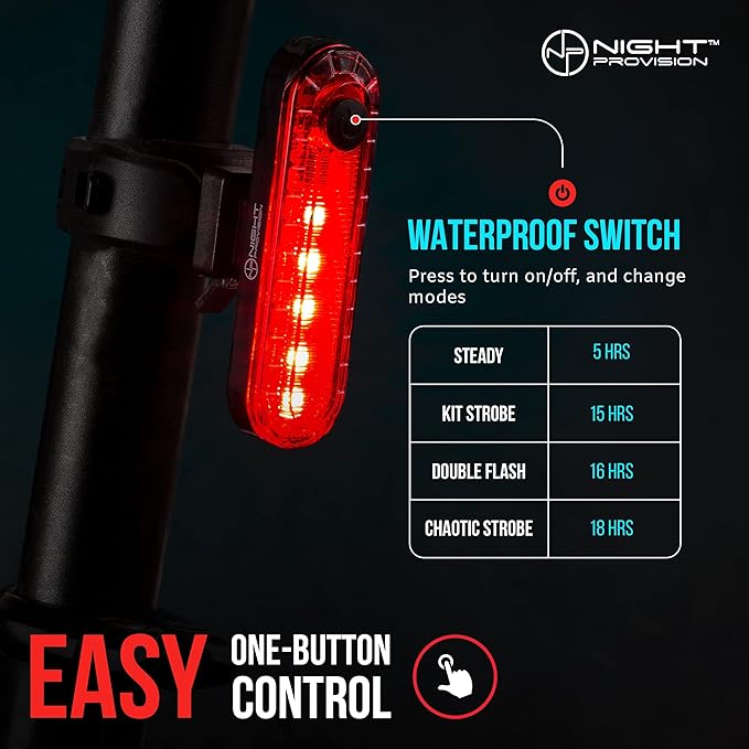 Bike Tail Light 2 Pack - Easy Bicycle Rear Light Installation - USB C Rechargeable Bike Lights for Night Riding - 18 Hour Max - Bicycle Brake Safety - 4 Modes LED (Luces para Bicicleta)