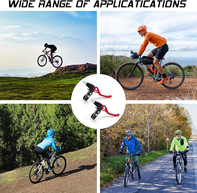 V-Type Bike Brake Set, Complete Universal Bike Front and Rear MTB Brake, Bicycle Brakes, Inner and Outer Cables, Include Brakes Lever Calipers Multi-Tool Wrenches