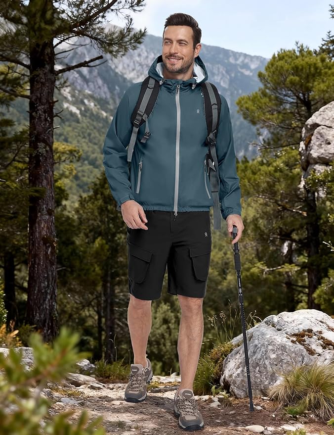 Little Donkey Andy Men's Waterproof Windbreaker Lightweight Packble Cycling Jacket for Biking, Running