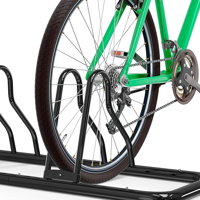Simple Houseware 2 Bike Bicycle Floor Parking Adjustable Storage Stand, Black