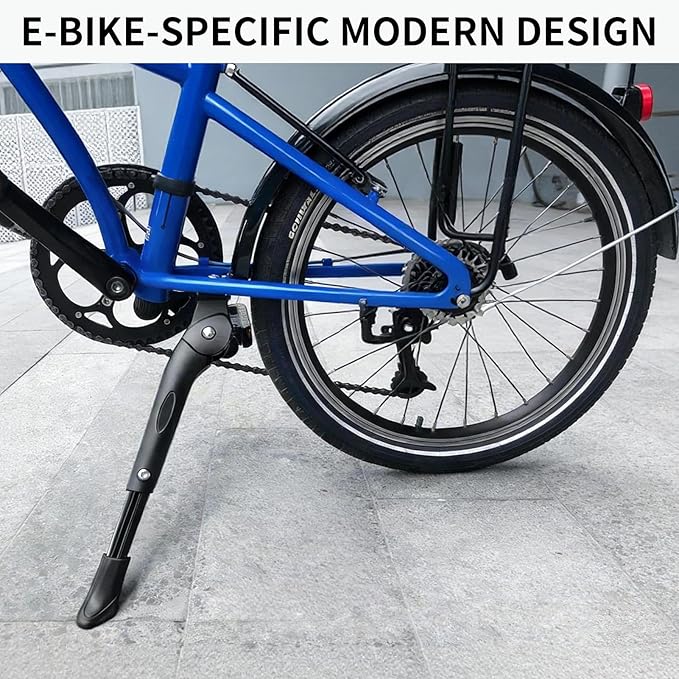 Center Mount Bike Kickstand Adjustable Bicycle Stand for 14 to 26 Inch Wheels, Heavy Duty Aluminum Alloy Kick Stand with Wide Non Slip Foot for Mountain, Road, Hybrid and Electric Bikes