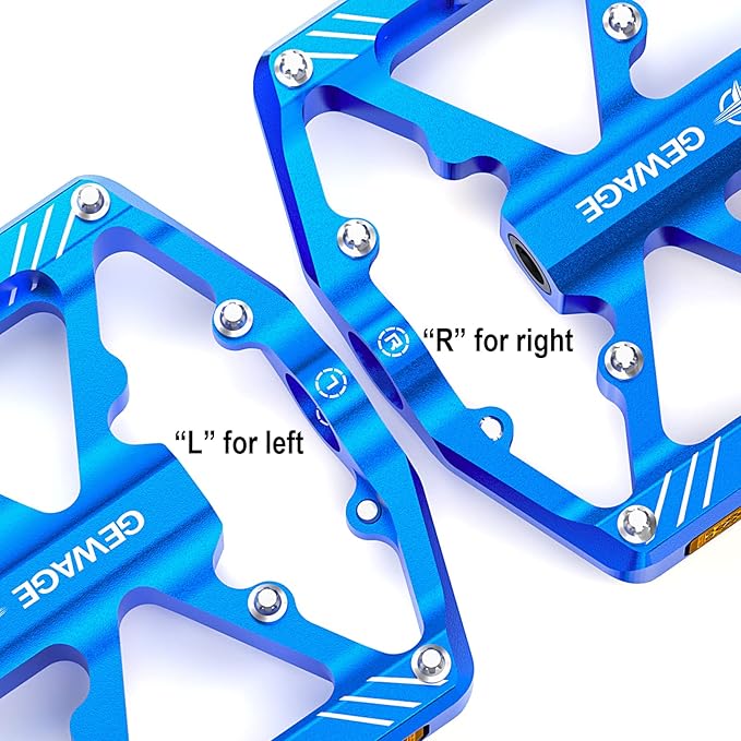 Bike Pedals 9/16 Inch - Bicycle Pedals with Reflectors - 3 Sealed Bearings MTB Pedals Wide Platform Pedals for Mountain Bike, BMX, Road Bike Pedals