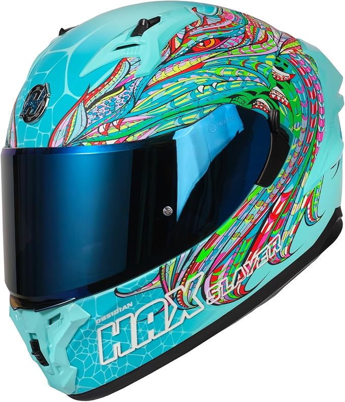 HAX Obsidian Pro Full Face Dual Visor Adult Motorcycle Helmet for Motorbike Street Bike with Pinlock Ready DOT Approved Slyer Aqa S