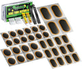 Bike Tube Patch Kit with Vulcanizing Patches - Assorted Sizes, Portable Bicycle Tire Repair Patches for Road, Mountain Bike, Scooter & Ebike Emergency
