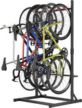 YOHKOH Freestanding Bike Rack 300LBS, 41" W x 35.4" D x 80.4" H Vertical Bike Stand with 5 Adjustable Hooks, PVC-Coated Hangers for Garage Indoor Storage, Space-Saving Floor Stand for 5 Bicycles