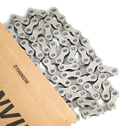 Thinvik Bike Chain 12 Speed, 1/2''× 11/128'', 110 Links - Road & Gravel and MTB Chain for Shimano and SRAM(Not for SRAM AXS) - Basic Silvery Gray - Quick Link Included
