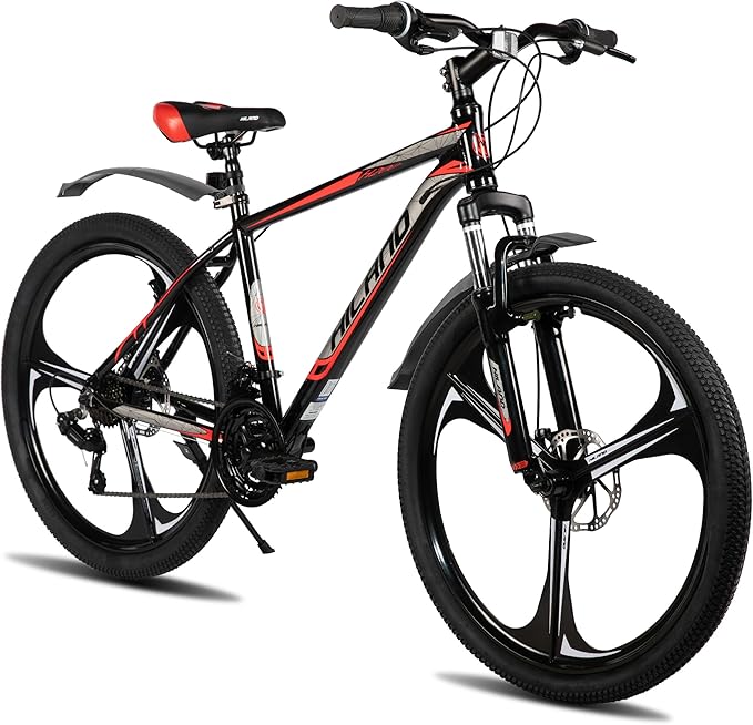 HILAND 26" MTB Mountain Bike for Men Women Adults, 18-Speed, Disc Brake, Lightweight Aluminum Frame, 3/6 Spoke Wheel