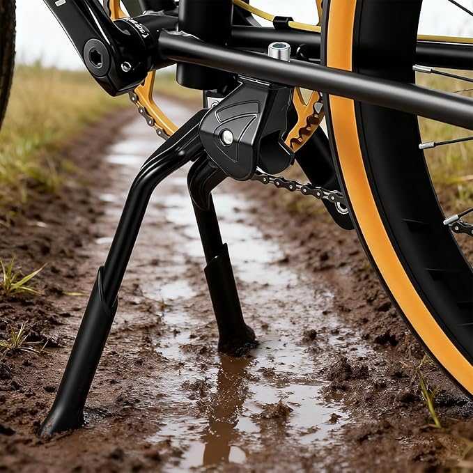 Bike Stand for 24"-28" - Adjustable & Foldable Bike Kickstand with Stable Double Leg & Chain Protection - Easy to Mount Kickstand for Adult Bike - Durable Design for Trekking & Mountain Bike