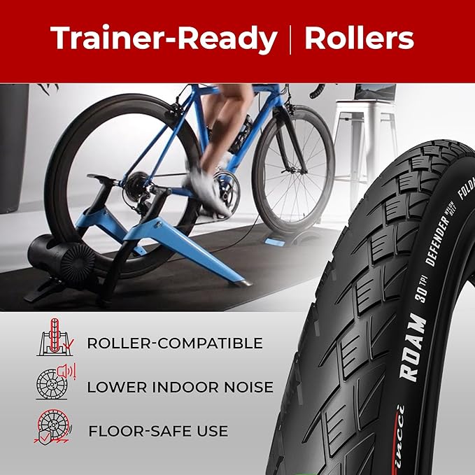 Fincci Pair 700x35c Tire 37-622 Foldable 60 TPI City Commuter Tires with Nylon Protection for Cycle Road Mountain MTB Hybrid Touring Electric Bike Bicycle - Pack of 2X 700 x 35c Tires Nave