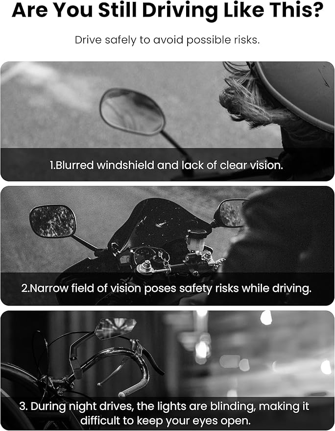 Bike Mirror Handlebar Mount Adjustable, Bike Mirrors for Ebike Bicycle Mirrors for Handlebars with Scratch Resistant Glass, Bike Rear View Mirror for Scooter, Motorcycle, Bike Accessory Right
