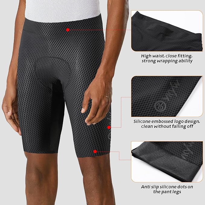 YKYWBIKE Cycling Pants for Men - Elastic Interface Padded Compression Pants Bicycle Pants Cycling Tights Leggings Bike Shorts