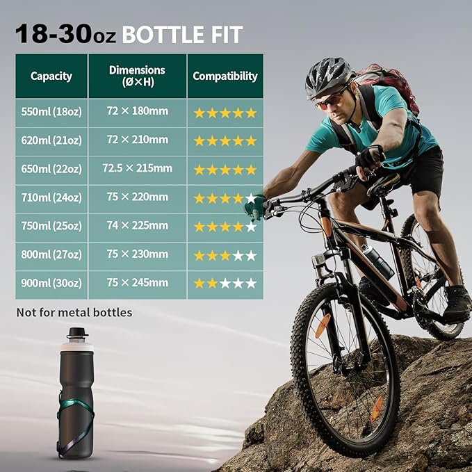 Bike Water Bottle Holder Bicycle Cage for Mountain Road MTB Gravel Adult Bikes Cycling Universal Carrier Rack 2 Pack Aluminum Alloy Ultralight Kettle Drink Accessories Green