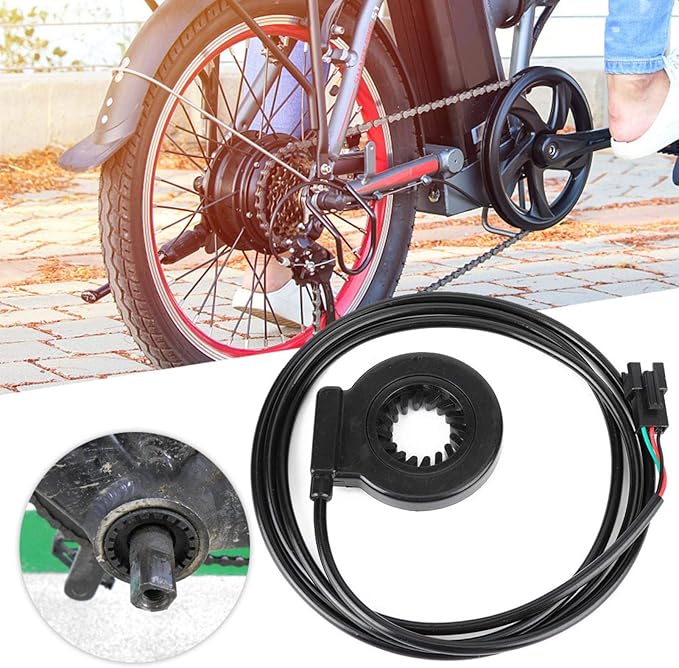 Alomejor Electric Assist Sensor,Lightweight Plastic 12 Pulse Bicycle Sensor 3.6ft Cable for Commuters Trail Riders Urban Cycling