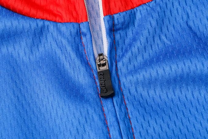 Cycling Jersey Short Sleeve USA Style Bike Tops with Pocket Reflective Stripe