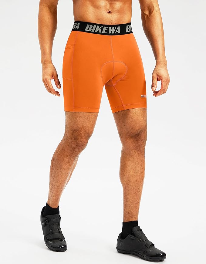 Men's 4D Padded Bike Shorts Cycling Underwear Biking Bicycle Padding Shorts for Men Side Pockets