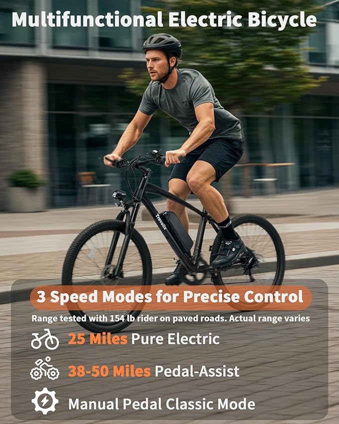 Electric Bike for Adults, 50/74 Miles 20 MPH Mountain EBike, Cadence/Torque Sensor with 500W Peak E Bike, 10.4/15.6Ah Removable Battery, 26“ Puncture-resistant Tires bike with Shimano 6-Speed