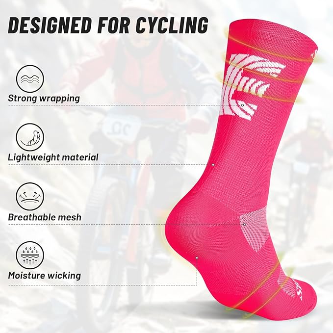 Cycling Socks, Four SeasonsUnisex Breathable, Suitable for Cycling (One Size)