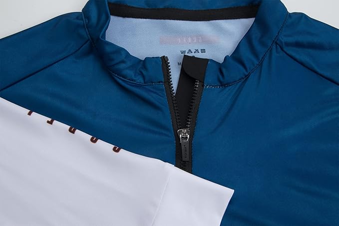 GCRFL Men's Cycling Jersey Long Sleeves Road Bike Jersey Shirt Cycling Tops, Zipper Pocket Lightweight PRO Race Fit UPF 50+