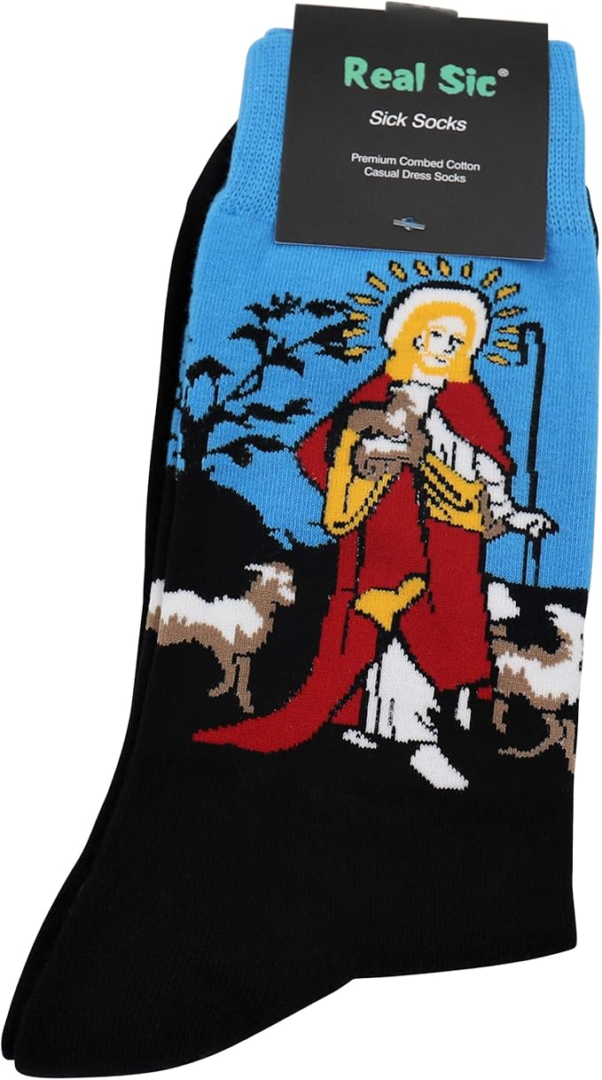 Real Sic Fun Socks for Men and Women - Cozy Cotton Dress Socks with Colorful Designs - Cool, Casual, Wacky Patterned