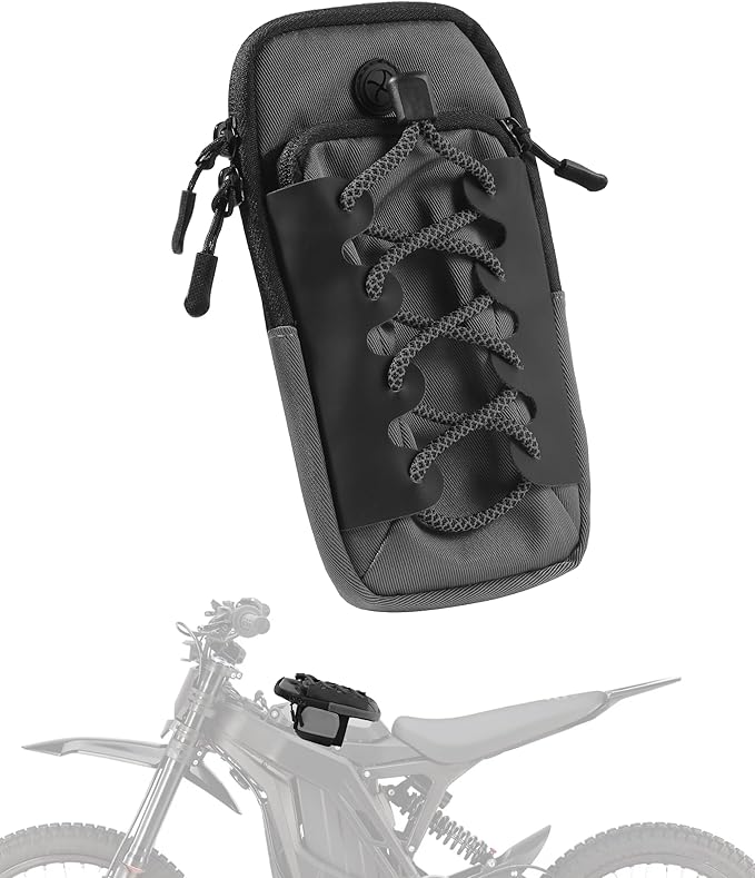 Dirt Bike Frame Bag,Motorcycle Frame Bag,Car Accessories Powersports Gear Bags,Universal Electric Vehicle Front Bags,Ebike Accessories,Suitable for Most Motorcycles,Dirt Bike (Gray)