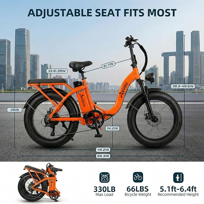 Electric Bike for Adults, 750W Long Range Foldable Ebike with One/Dual Removable Battery, 40-120 Mile/25-30MPH, 20"/16“ Fat Tire Electric Bicycle
