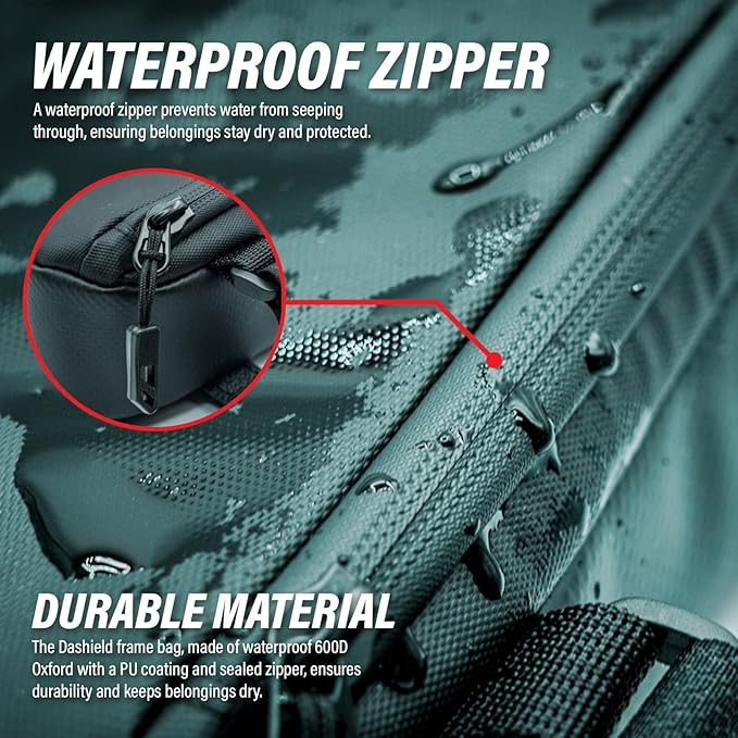 Bike Frame Bag Waterproof Bicycle Triangle Pouch, Storage Bag Strap-On, Mountain Road Bike MTB Cycling Bike Acessories, 1.5L