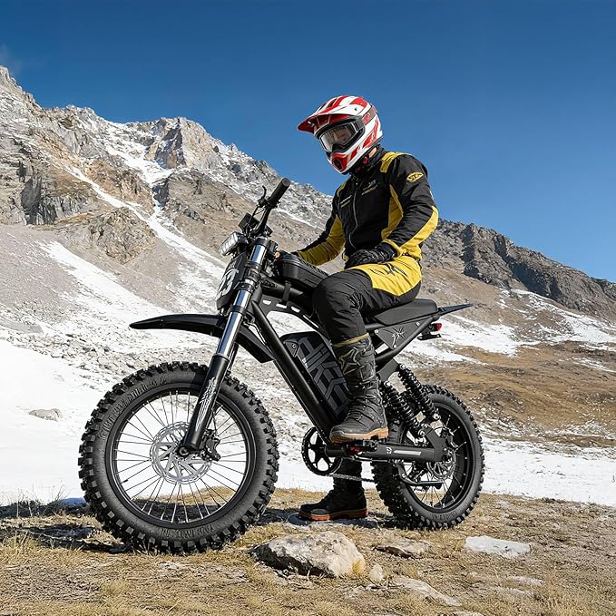 Electric Bike for Adults, 1500W-3000W Peak Ebike with Full Suspension, 20" x 4.0 Fat Tire Retro Scrambler Moped Style, 48V/52V Long Range All-Terrain Electric Bicycle, UL 2849 Certified