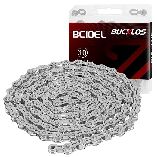 BUCKLOS 6/7/8/9/10/11/12 Speed Bike Chain, High Performance Lightweight Bicycle Chains for Road Bike/Mountain Bike/Ebike,Compatible with Shimano, SRAM, Campagnolo Silver/Gold