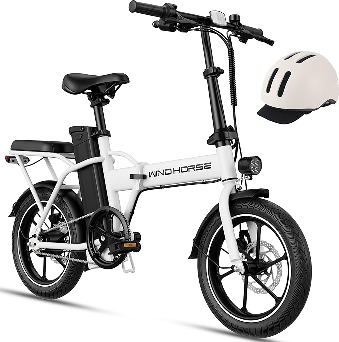 WINDHORSE 16" Folding Electric Bike for Adults, 630W Peak Electric Bicycle, 20MPH, 20-35 Miles Range, 288Wh Removable Battery, UL2849 Certified Commuter Ebike