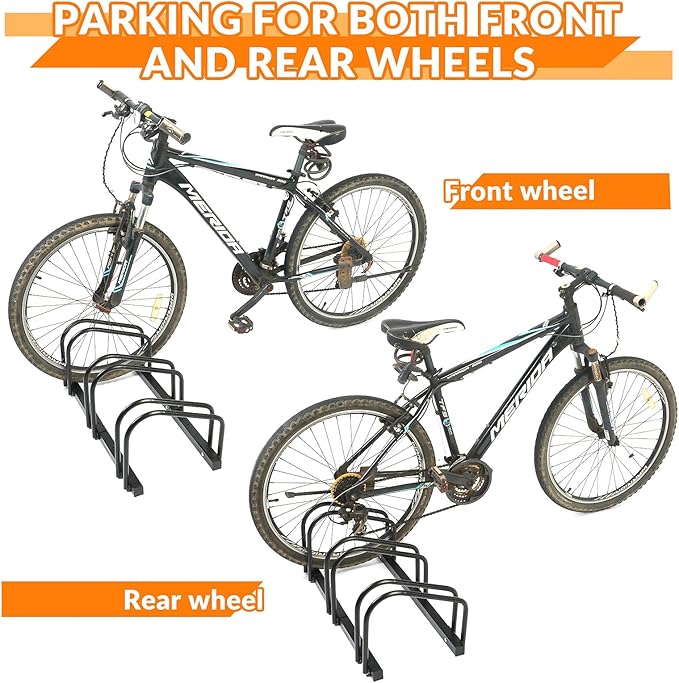 Bikes Floor Stand Bike Parking Rack Garage Bike Storage Stand Bicycle Storage Organizer for Mountain Bike, Road Bike Fit 22-28" Wheel Stand Tire Width 2.2"