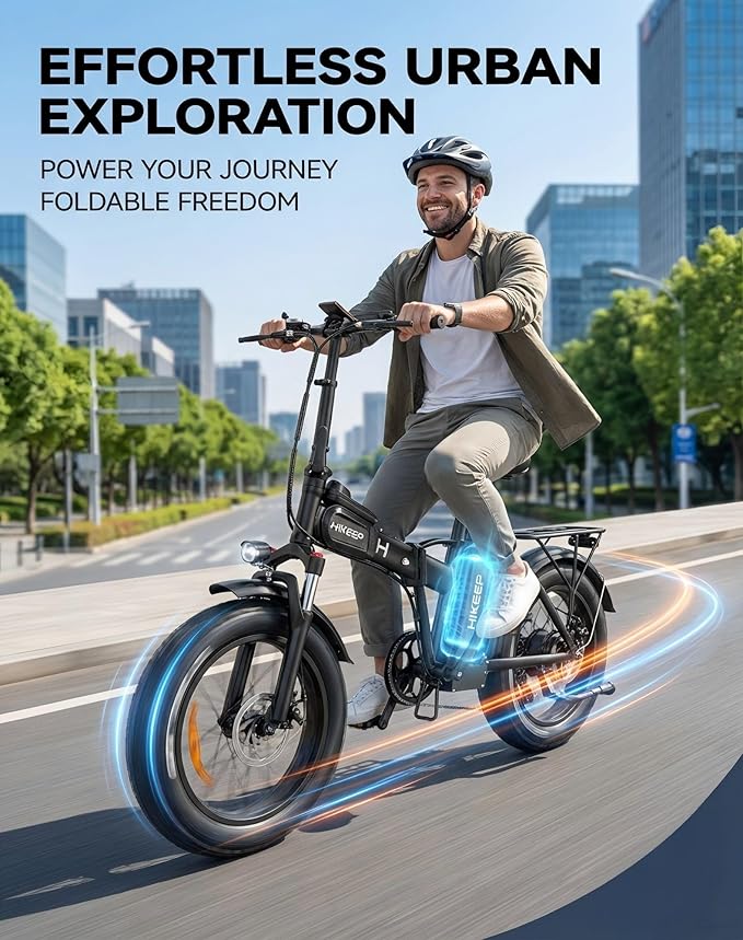 Folding Electric Bicycle for Adults - 750W High Power Motor, 16"/20" Fat Tire E-Bike, Long Range 48V 13AH/25Ah Battery, LCD Screen, Disc Brakes, Adjustable Seat & Handlebar