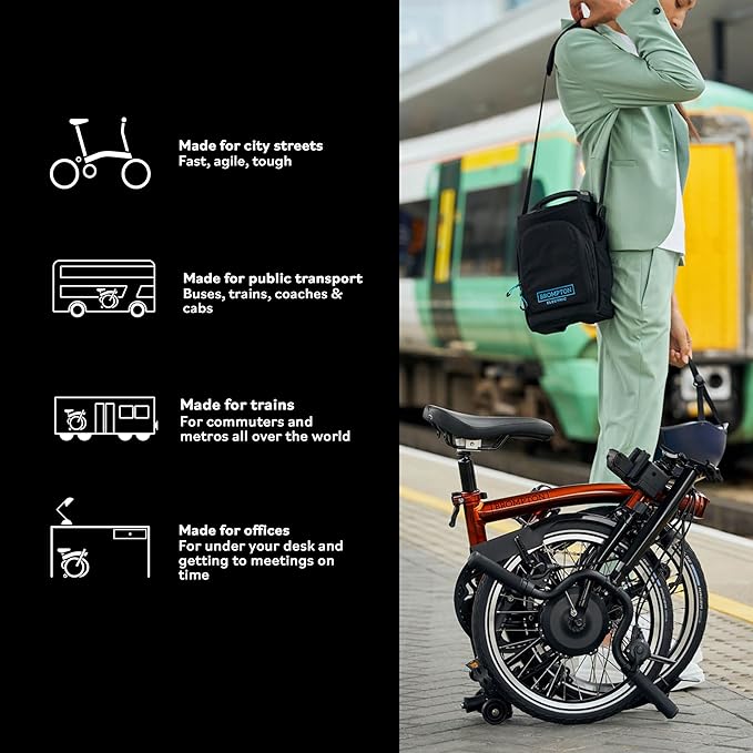 Brompton Electric Folding Bike for Adults C Line 4-Speed | Compact, Lightweight, Pedal-Assist Commuter E-Bike
