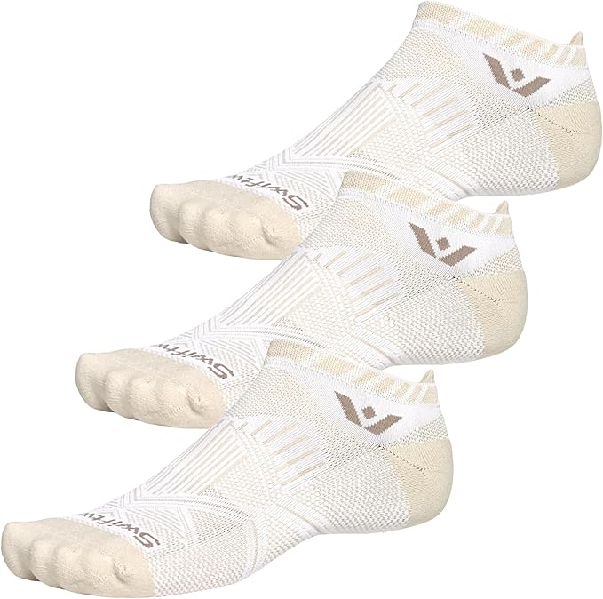 Swiftwick- ASPIRE (3 Pairs) No-Show Running Socks, Cycling Socks, Compression Fit