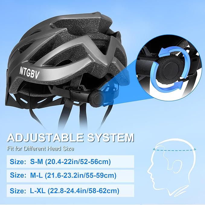Adult Bike Helmet for Men/Women with Helmet Bag 2 Removable Moisture-Wicking Liners & Visors Lightweight Shockproof Adjustable Design CPSC 1203 & EN 1078 Safety Certified for Road/Commute/MTB