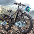 Electric Bike for Adults Men 50MPH - 8000W Peak Dual Motor Ebike,Fast AWD E Bikes,52V 26Ah 95Miles Long Range,Adjustable Stem,Dual Hydraulic Brakes,26" Fat Tire E-Bike for Commuter Mountain Off-Road
